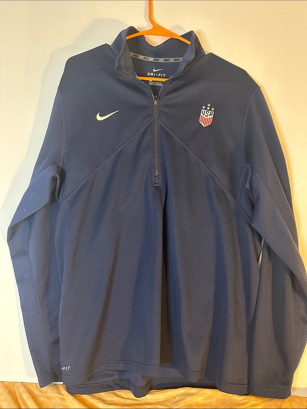Nike Men’s Navy Blue USA Dri-FIT Half-Zip Performance Jacket